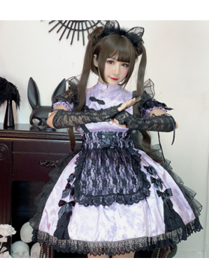 Diamond Honey Black Lace Lolita Apron (DH231)